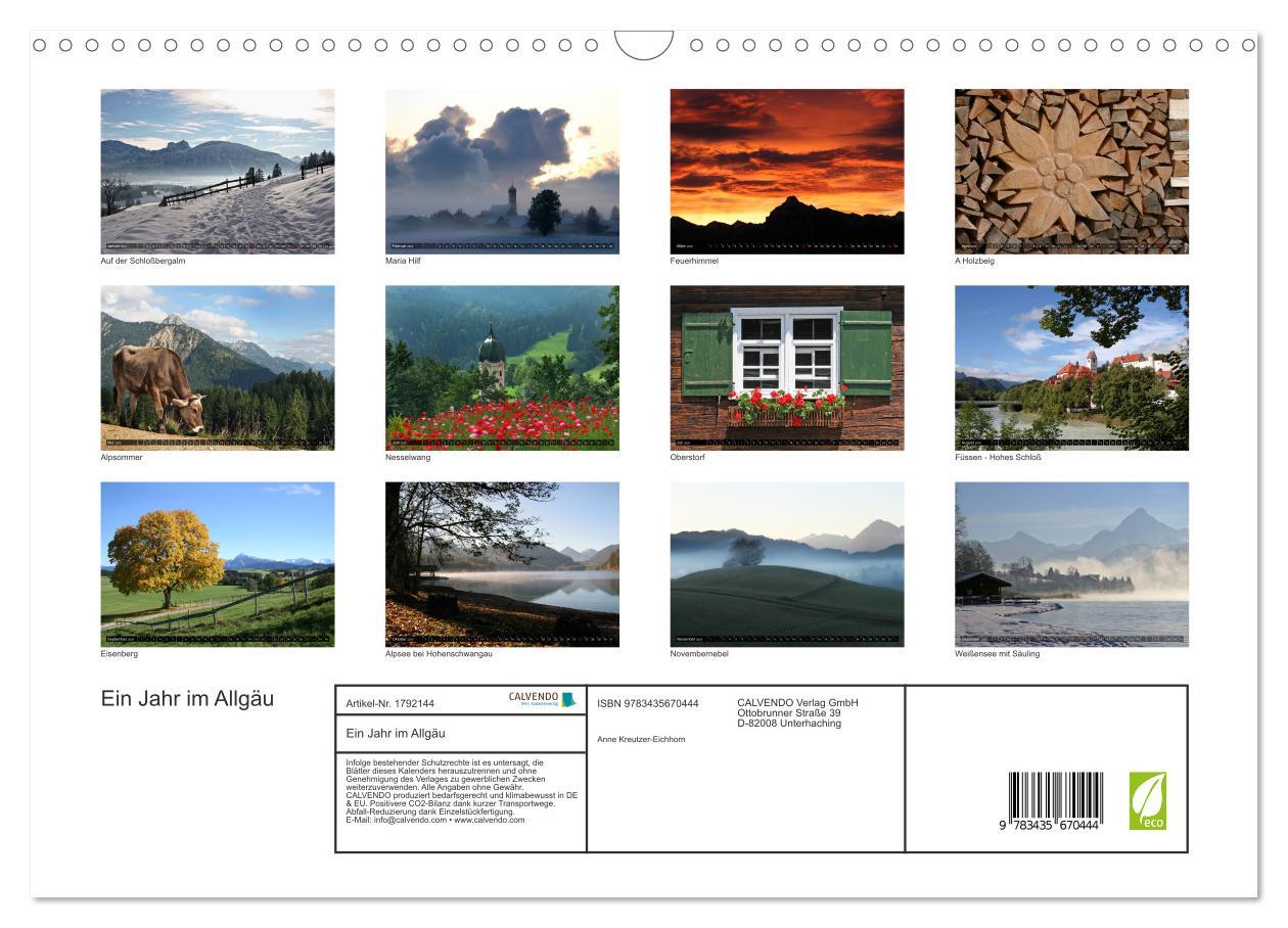 Bild: 9783435670444 | Ein Jahr im Allgäu (Wandkalender 2025 DIN A3 quer), CALVENDO...