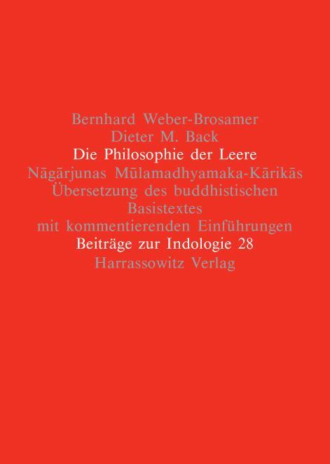 Cover: 9783447052504 | Die Philosophie der Leere | Bernhard Weber-Brosamer (u. a.) | Buch