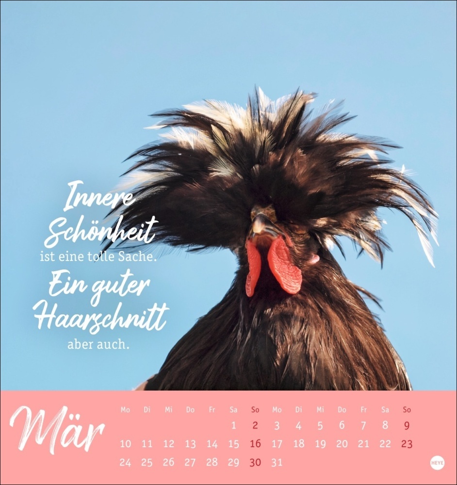 Bild: 9783756408573 | Hühner Postkartenkalender 2025 - Ach, du verrücktes Huhn! | Kalender