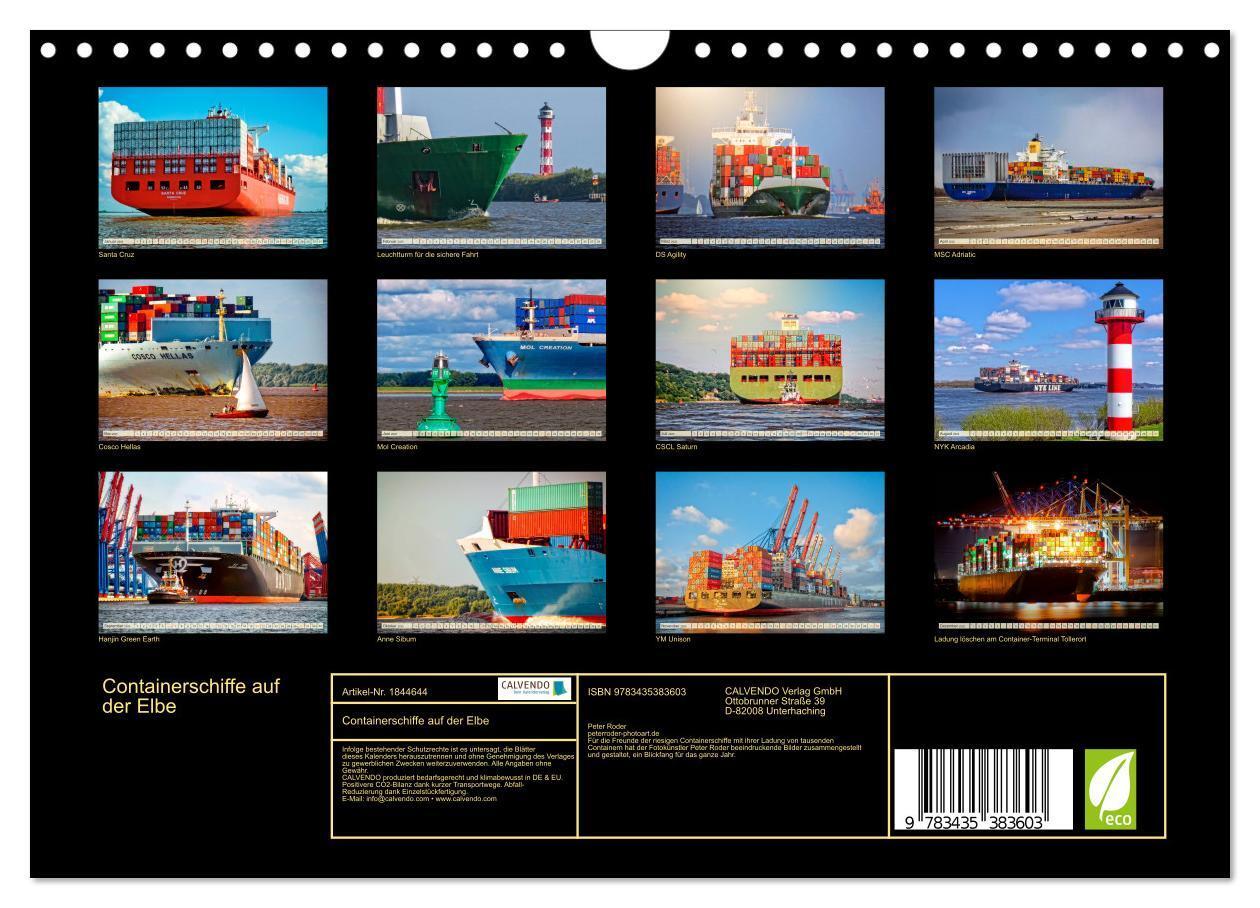 Bild: 9783435383603 | Containerschiffe auf der Elbe (Wandkalender 2025 DIN A4 quer),...