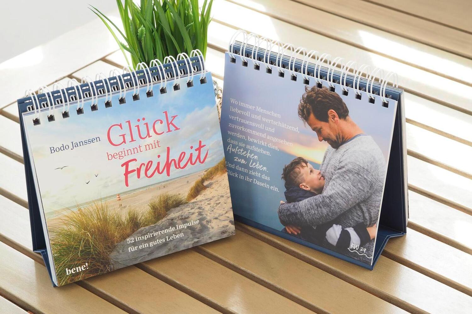 Bild: 9783963402036 | Glück beginnt mit Freiheit - Aufstellbuch | Bodo Janssen | Kalender