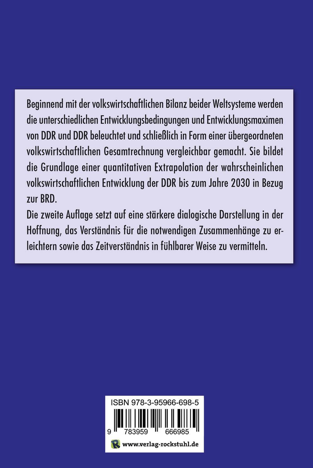 Rückseite: 9783959666985 | Die Volkswirtschaft der DDR | Entwicklung und Perspektiven | Ulf