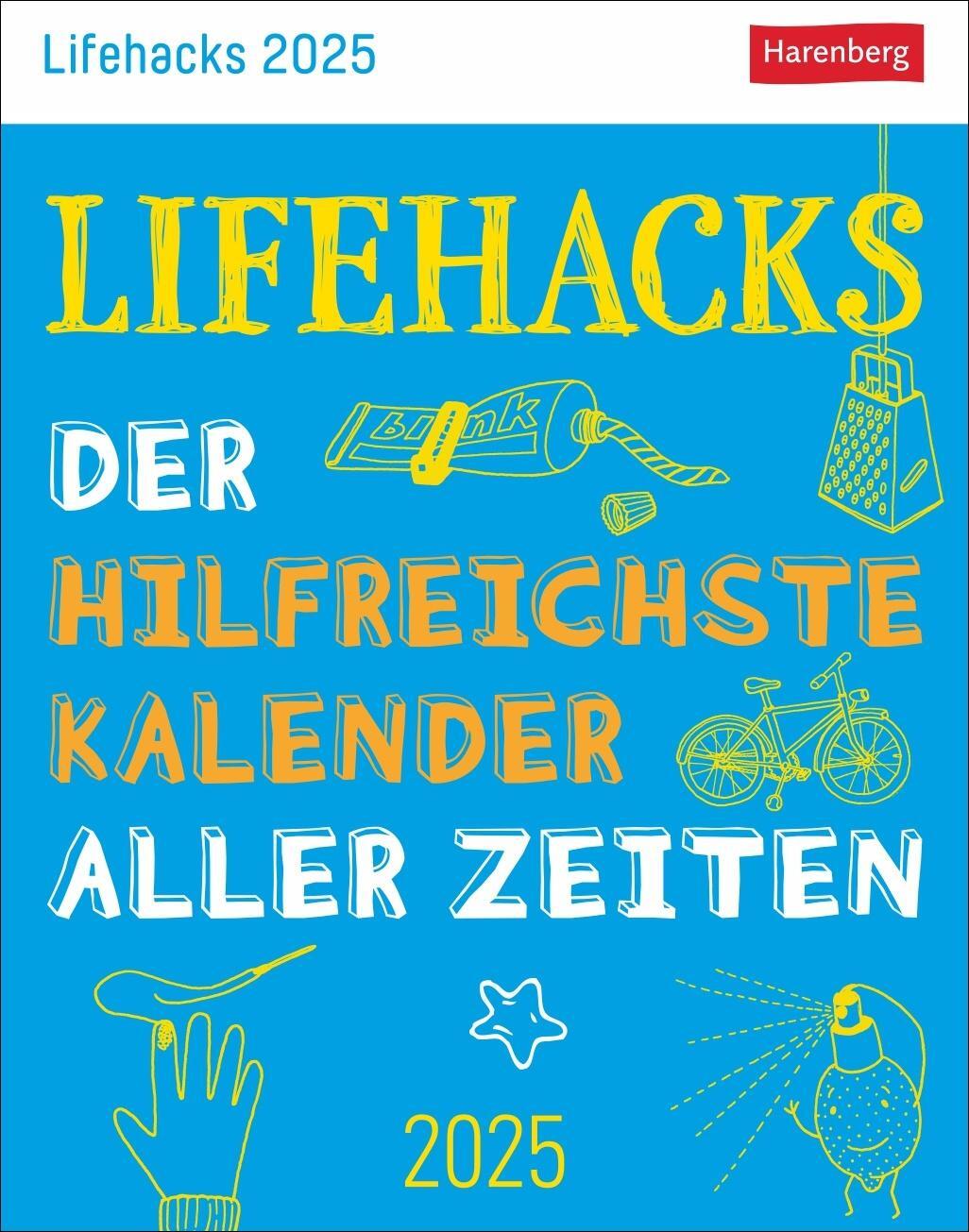 Cover: 9783840034251 | Lifehacks Tagesabreißkalender 2025 - Der hilfreichste Kalender...