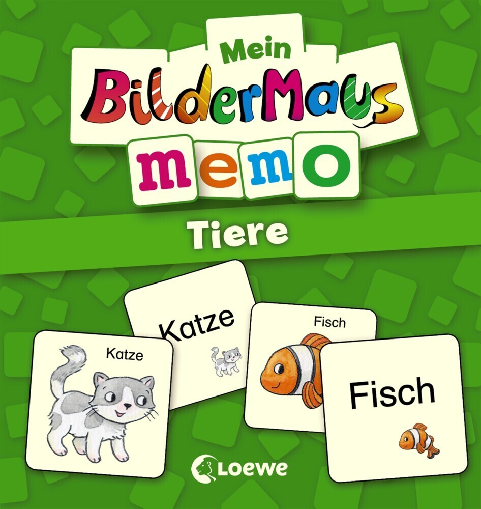 Cover: 9783785585870 | Mein Bildermaus-Memo - Tiere (Kinderspiel) | Loewe Lernen und Rätseln