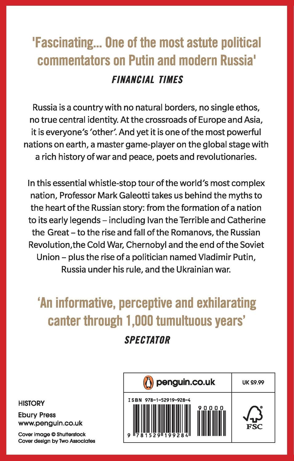 Rückseite: 9781529199284 | A Short History of Russia | Mark Galeotti | Taschenbuch | Englisch