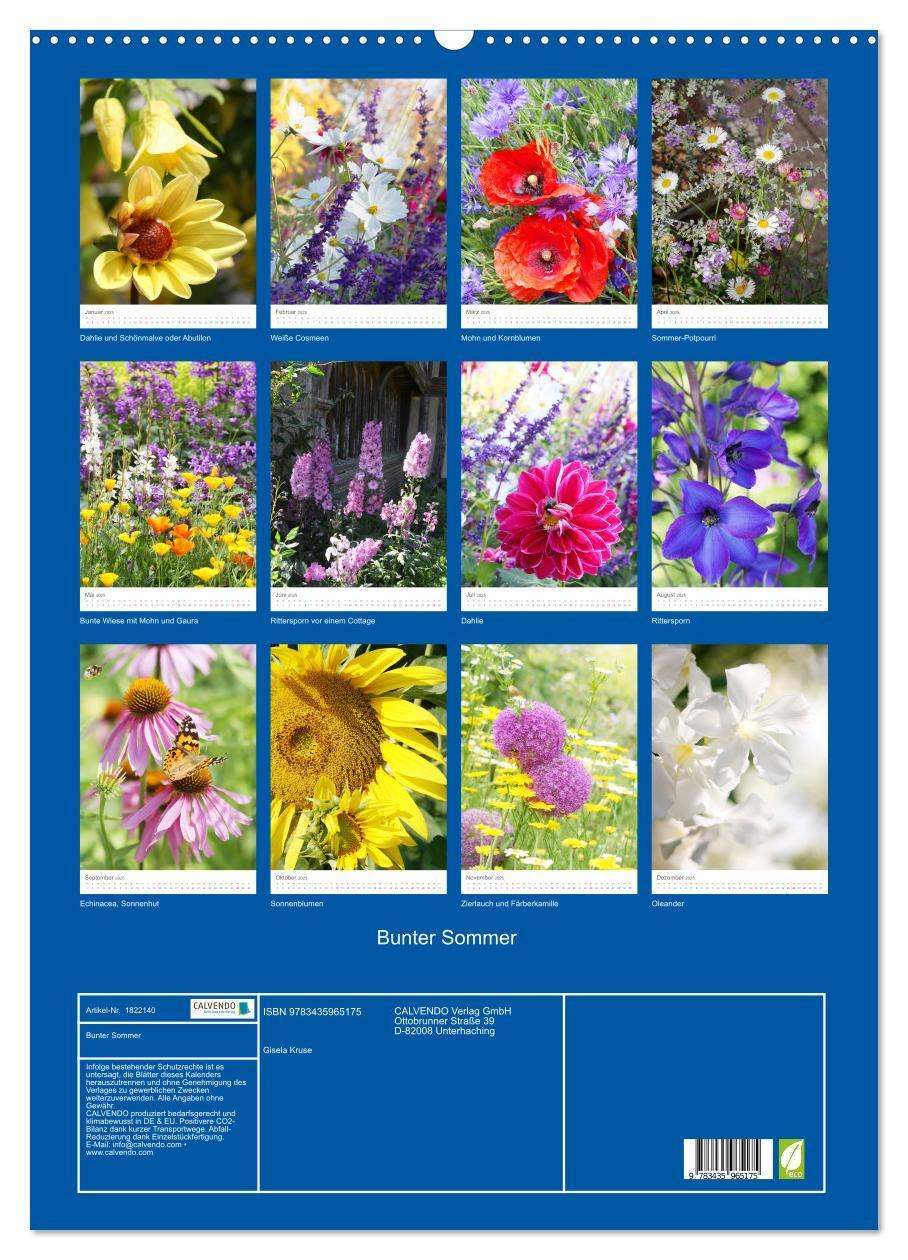 Bild: 9783435965175 | Bunter Sommer (Wandkalender 2025 DIN A2 hoch), CALVENDO Monatskalender