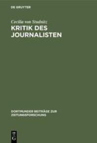 Cover: 9783598212871 | Kritik des Journalisten | Ein Berufsbild in Fiktion und Realität