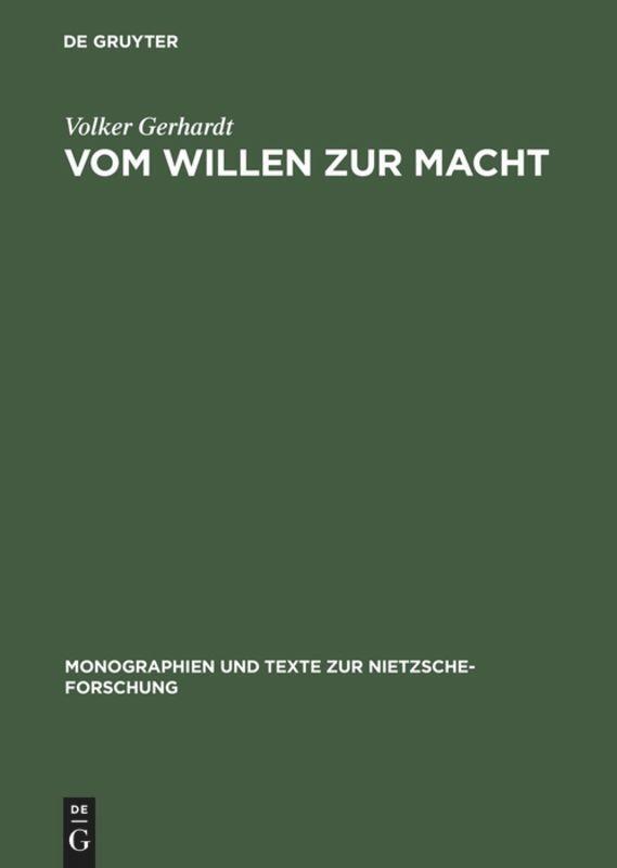 Cover: 9783110128017 | Vom Willen zur Macht | Volker Gerhardt | Buch | ISSN | XIV | Deutsch