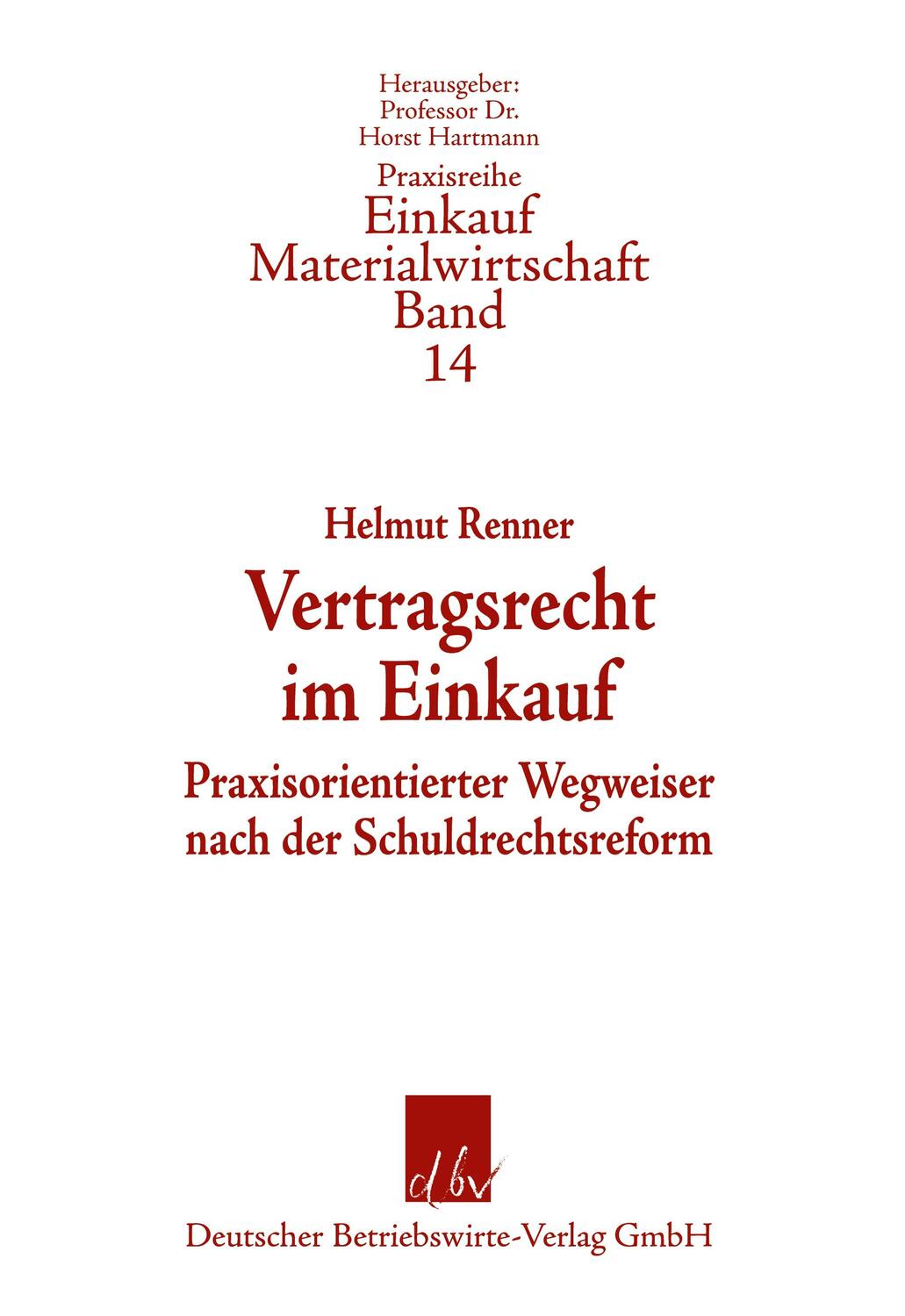 Cover: 9783886401246 | Vertragsrecht im Einkauf. | Helmut Renner | Taschenbuch | Paperback