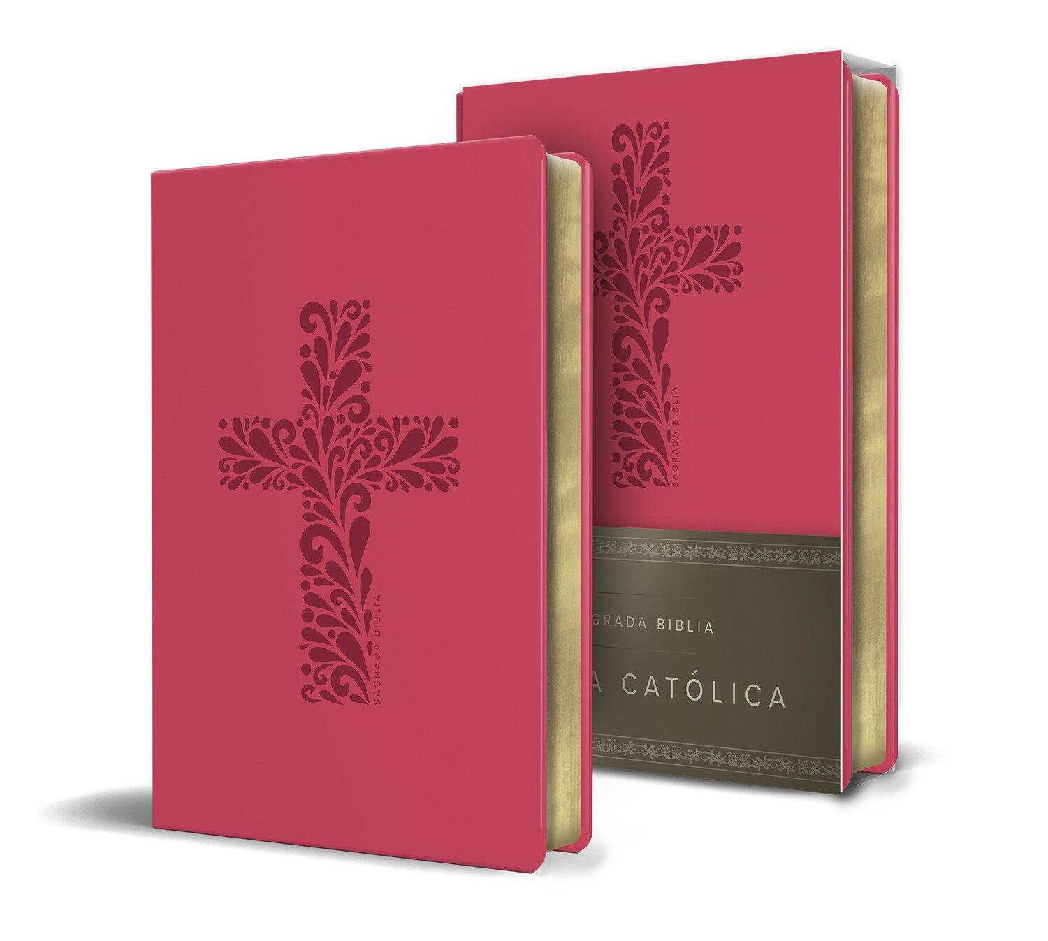 Cover: 9781644733004 | Biblia Católica En Español. Símil Piel Fucsia, Tamaño Compacto /...