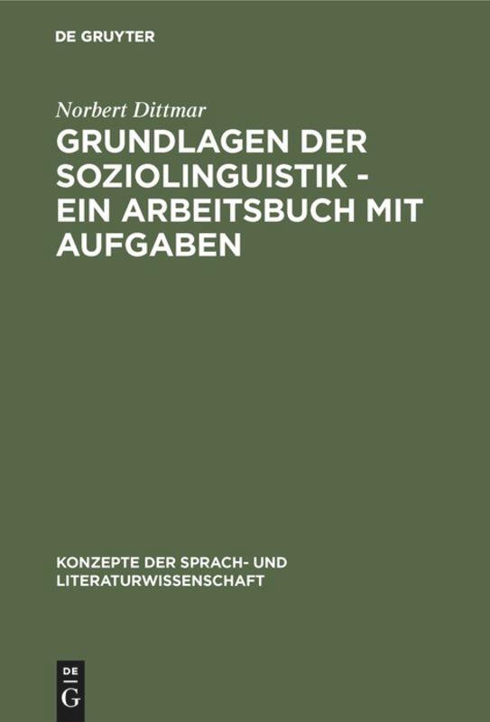 Cover: 9783484220577 | Grundlagen der Soziolinguistik - Ein Arbeitsbuch mit Aufgaben | Buch