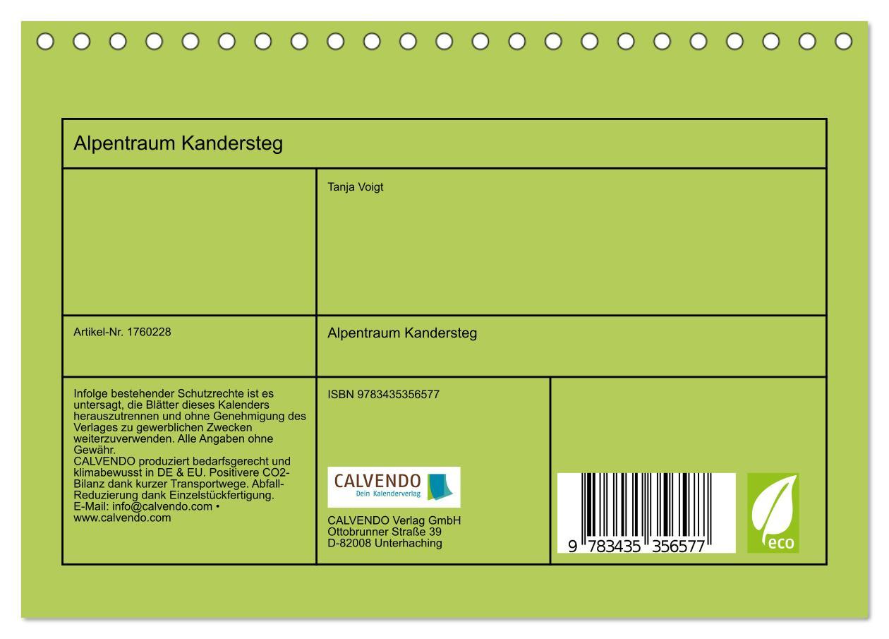 Bild: 9783435356577 | Alpentraum Kandersteg (Tischkalender 2025 DIN A5 quer), CALVENDO...