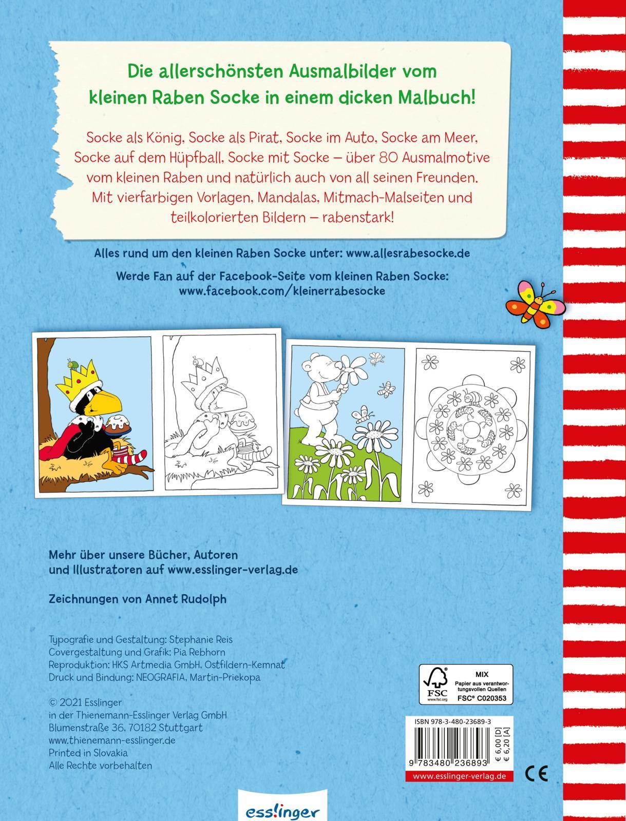 Rückseite: 9783480236893 | Der kleine Rabe Socke: Alles gemalt! | Annet Rudolph | Taschenbuch