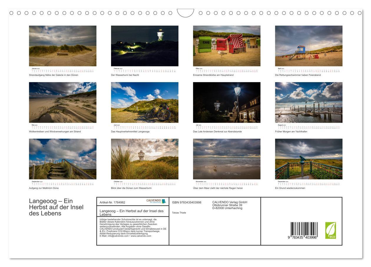 Bild: 9783435403998 | Langeoog ¿ Ein Herbst auf der Insel des Lebens (Wandkalender 2025...