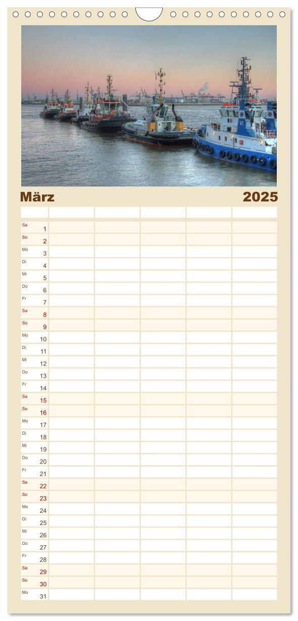 Bild: 9783457113516 | Familienplaner 2025 - Hamburg mit 5 Spalten (Wandkalender, 21 x 45...