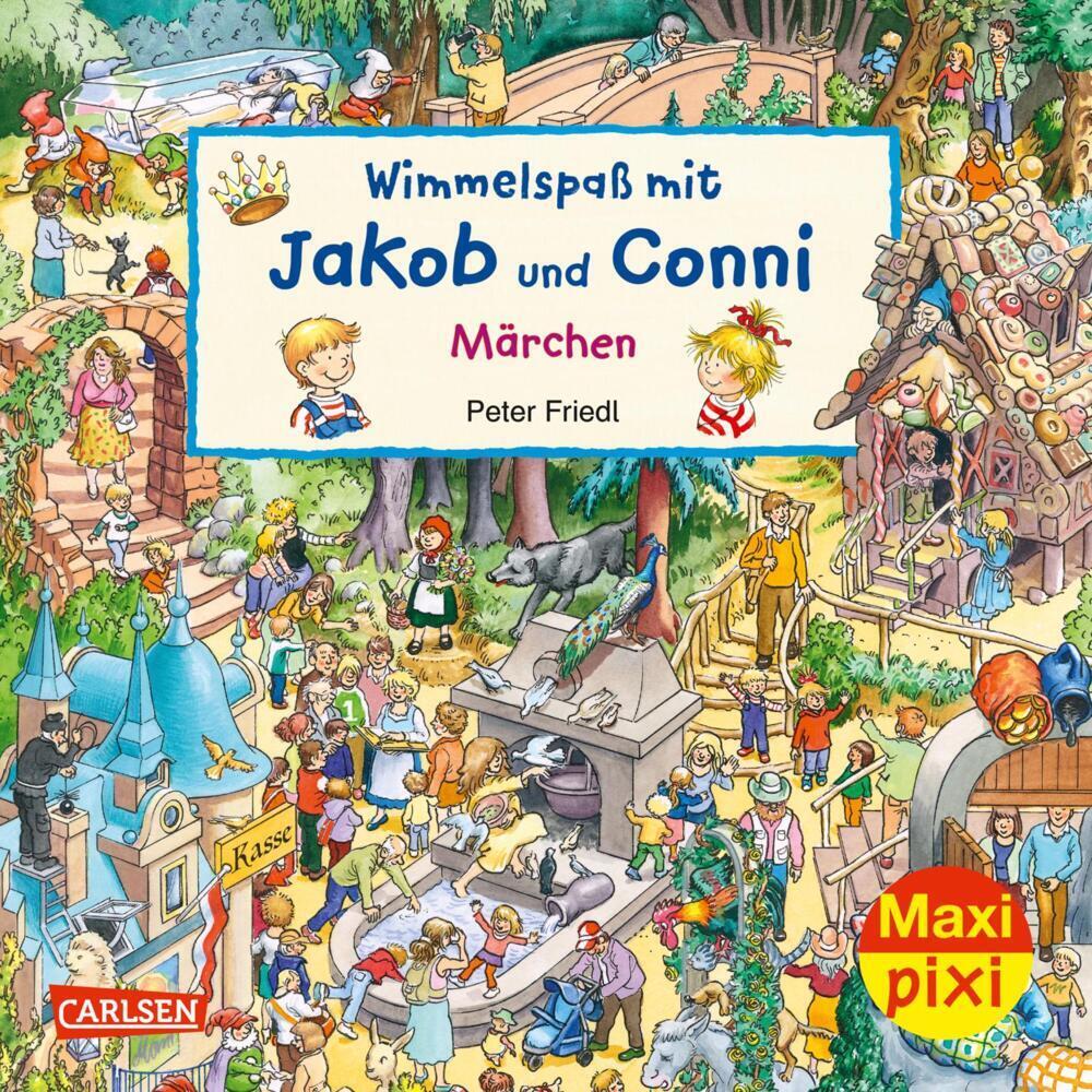 Cover: 9783551032904 | Maxi Pixi 377: Wimmelspaß mit Jakob und Conni: Märchen | Miniaturbuch