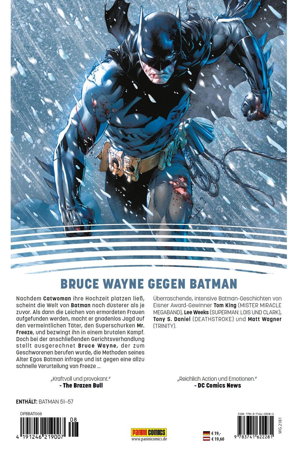 Rückseite: 9783741622281 | Batman | Bd. 8 (2. Serie): Eisige Zeiten | Tom King (u. a.) | Buch