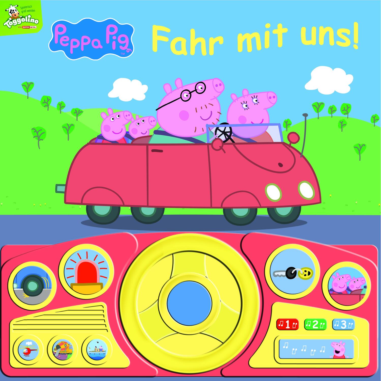 Cover: 9781503747401 | Peppa Pig - Fahr mit uns! - Pappbilderbuch mit beweglichem Lenkrad...
