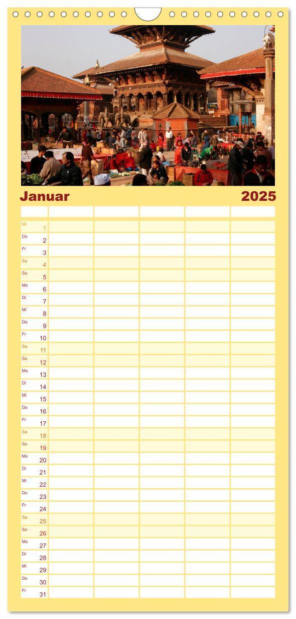 Bild: 9783457111635 | Familienplaner 2025 - Nepal mit 5 Spalten (Wandkalender, 21 x 45...