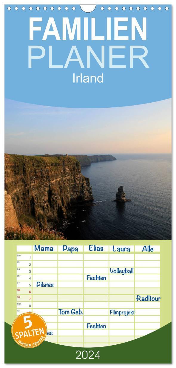 Cover: 9783383069604 | Familienplaner 2024 - Irland mit 5 Spalten (Wandkalender, 21 x 45...