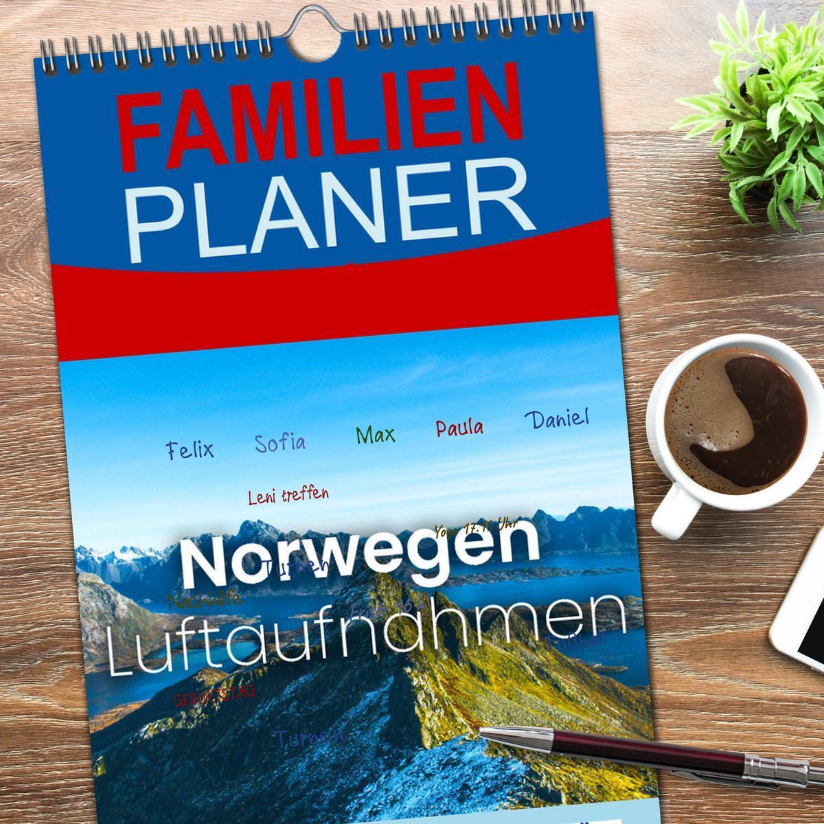 Bild: 9783457097335 | Familienplaner 2025 - Norwegen Luftaufnahmen mit 5 Spalten...