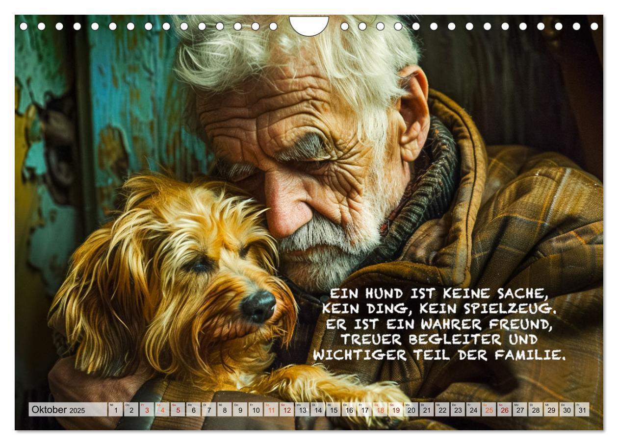 Bild: 9783457165539 | Hunde und berührende Sprüche (Wandkalender 2025 DIN A4 quer),...