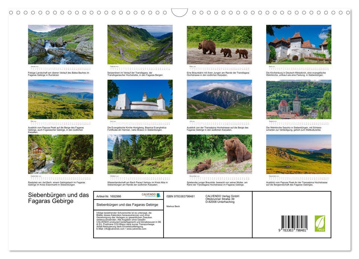 Bild: 9783383798481 | Siebenbürgen und das Fagaras Gebirge (Wandkalender 2025 DIN A3...