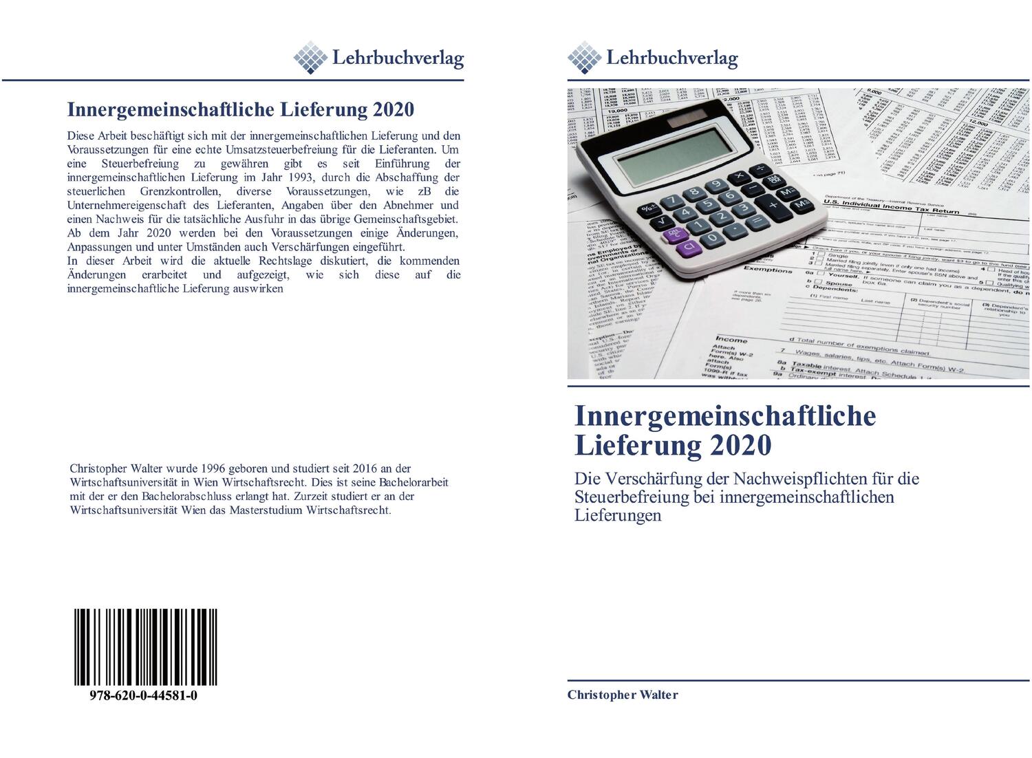 Cover: 9786200445810 | Innergemeinschaftliche Lieferung 2020 | Christopher Walter | Buch