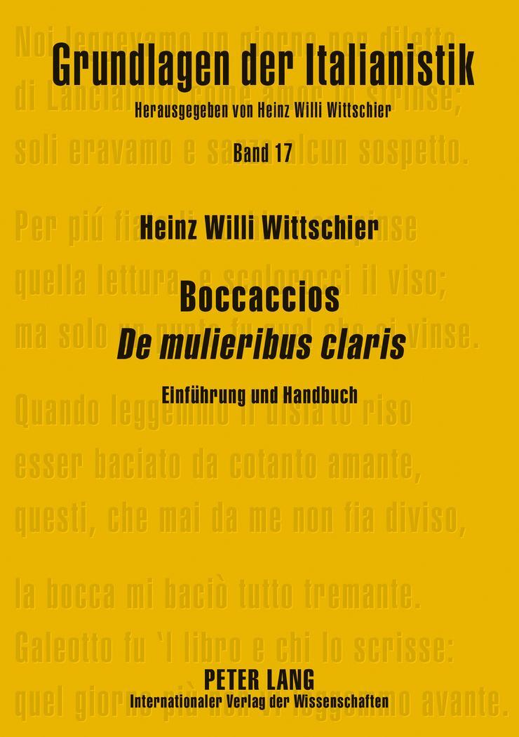 Cover: 9783631650783 | Boccaccios «De mulieribus claris» | Einführung und Handbuch | Buch