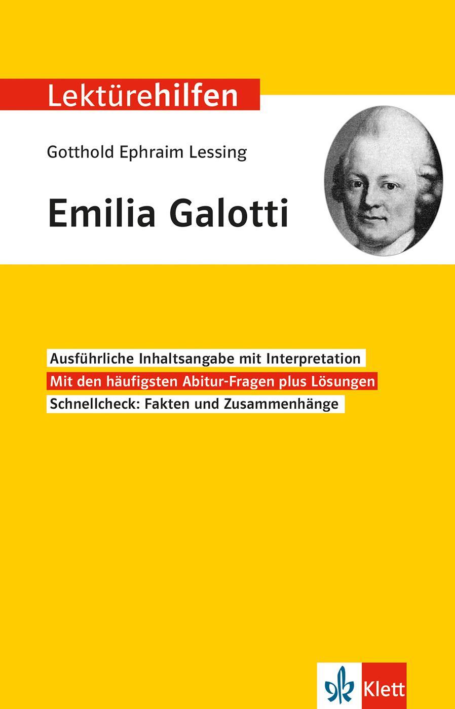 Cover: 9783129231371 | Lektürehilfen Gotthold Ephraim Lessing "Emilia Galotti" | Hellberg