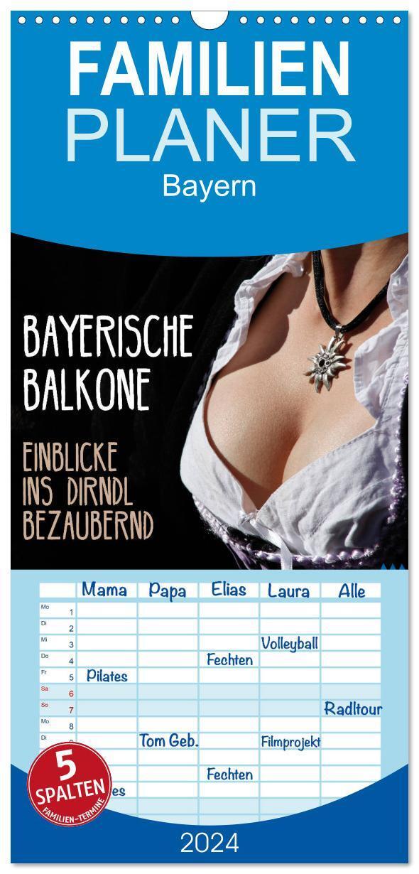 Cover: 9783383084850 | Familienplaner 2024 - Bayerische Balkone, Einblicke ins Dirndl -...