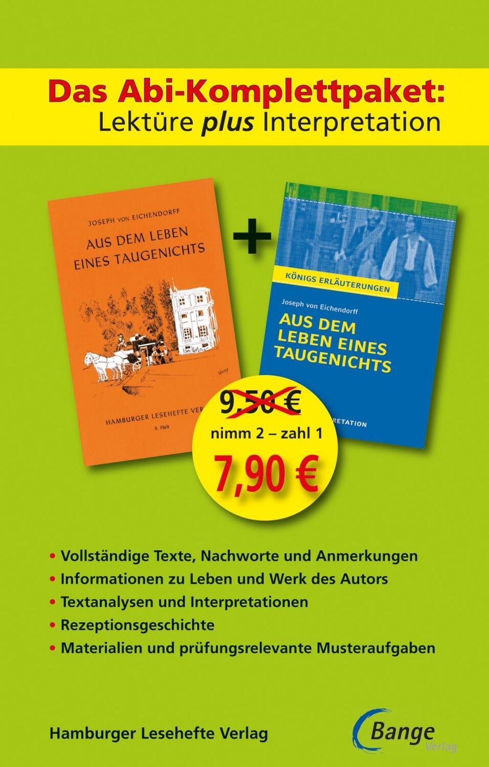 Cover: 9783804498327 | Aus dem Leben eines Taugenichts - Abi-Komplettpket: Lektüre plus...