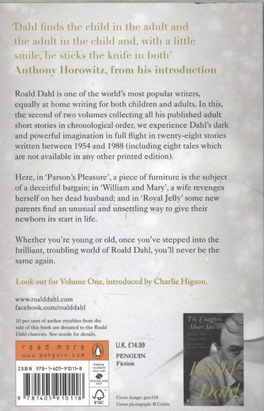 Rückseite: 9781405910118 | The Complete Short Stories 2 | Roald Dahl | Taschenbuch | Englisch