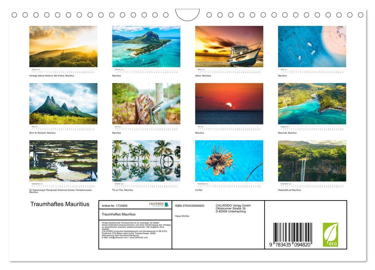 Bild: 9783435094820 | Traumhaftes Mauritius (Wandkalender 2025 DIN A4 quer), CALVENDO...