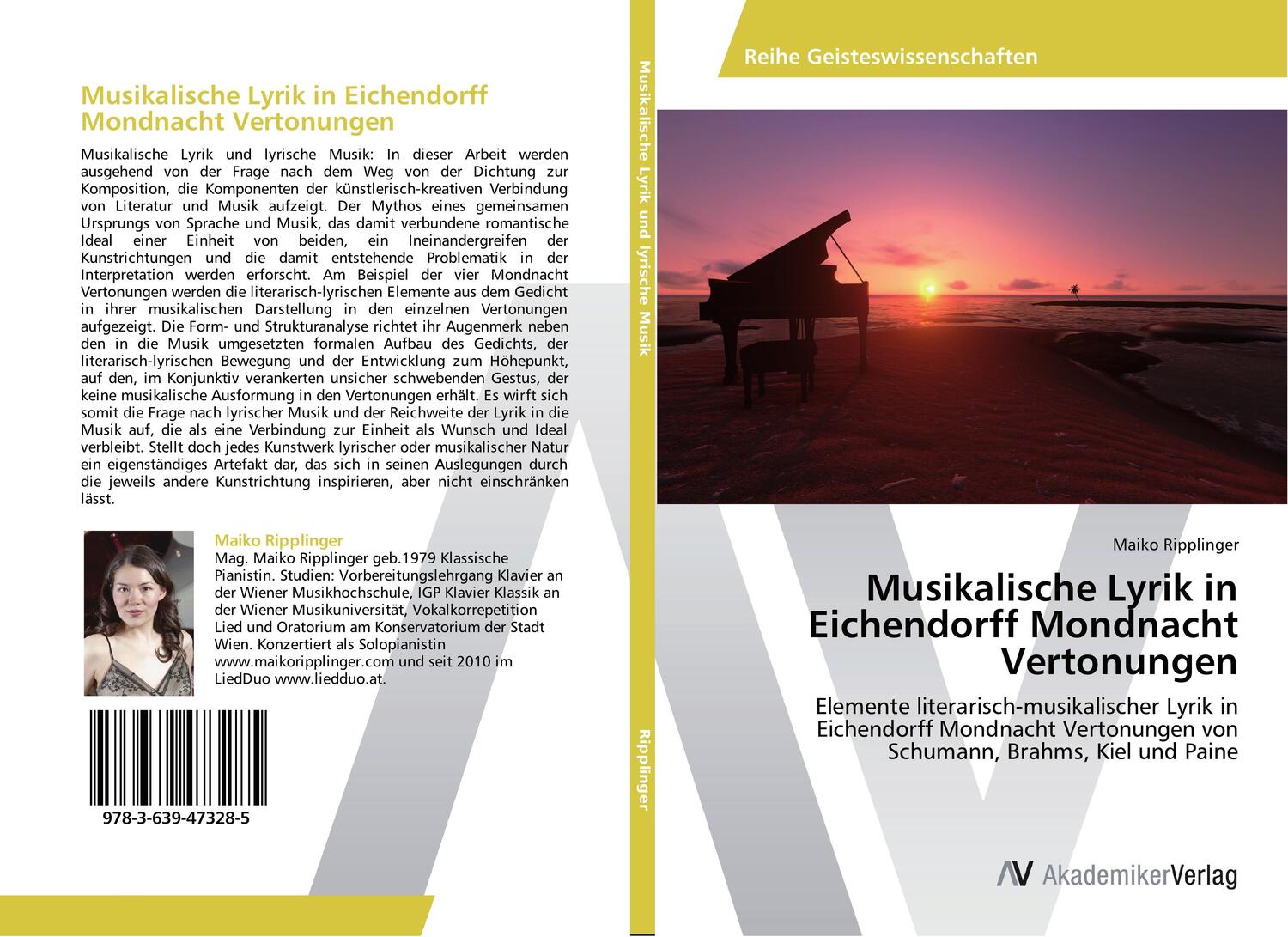 Cover: 9783639473285 | Musikalische Lyrik in Eichendorff Mondnacht Vertonungen | Ripplinger