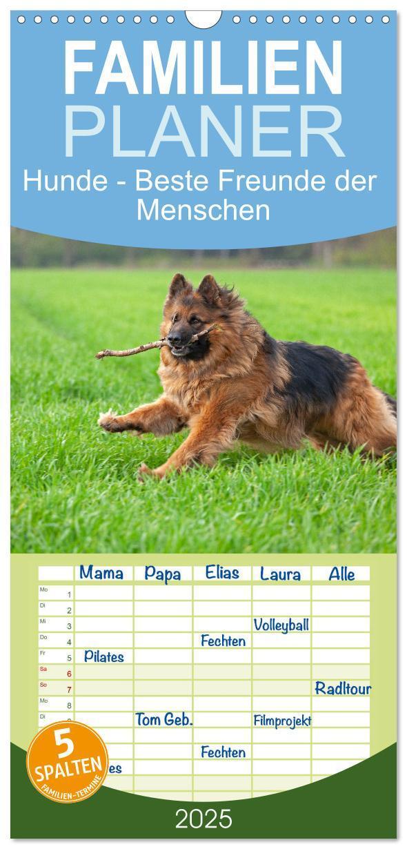 Cover: 9783457098585 | Familienplaner 2025 - Hunde - Beste Freunde der Menschen mit 5...