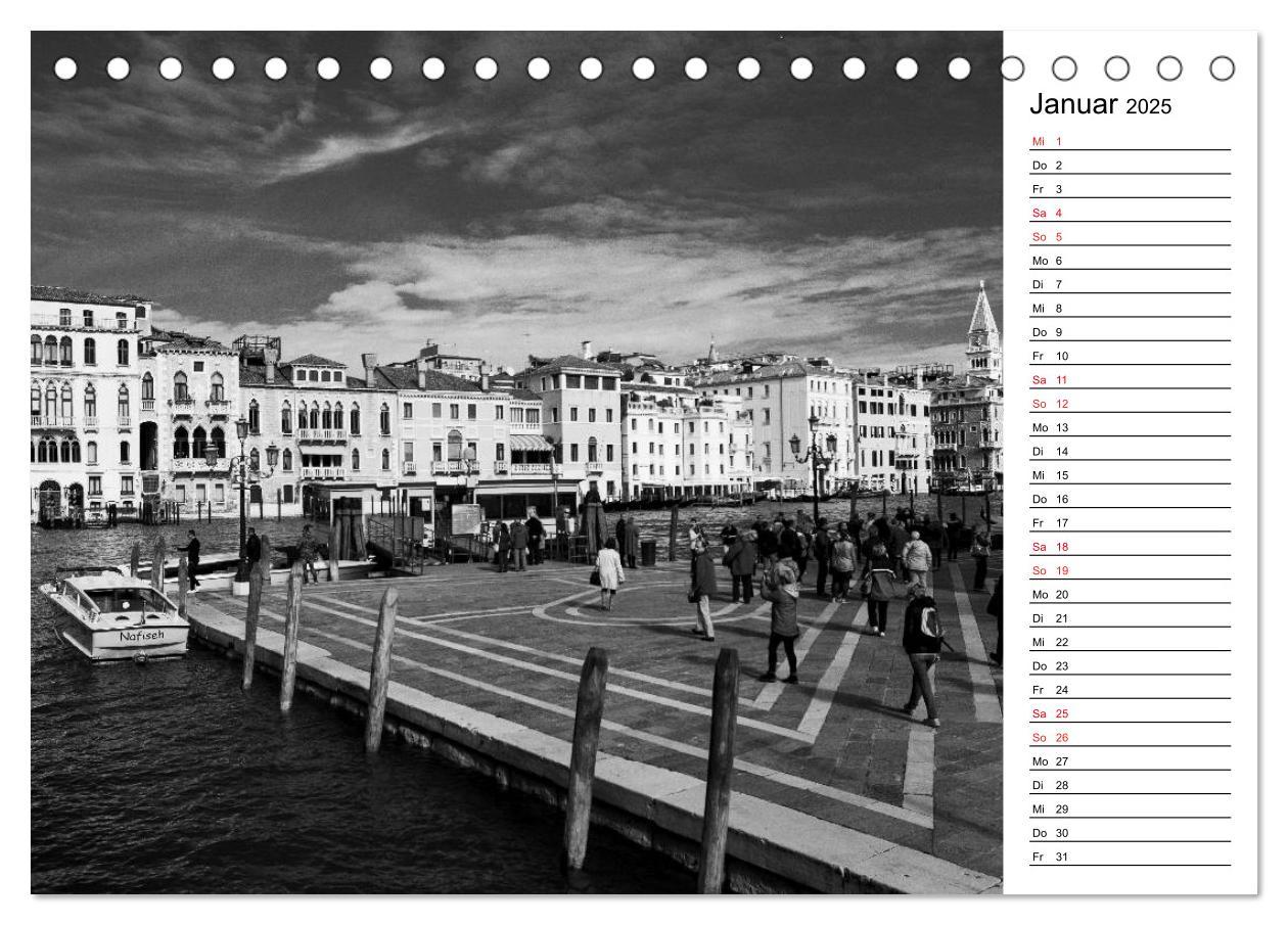 Bild: 9783435531622 | Venedig schwarz-weiß (Tischkalender 2025 DIN A5 quer), CALVENDO...