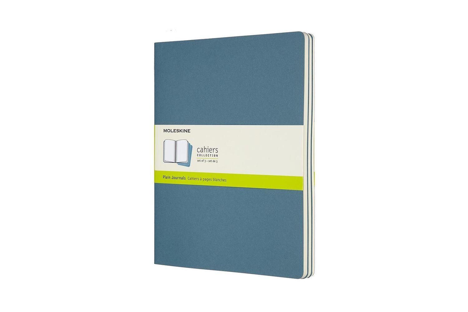 Cover: 8058647629636 | Moleskine Cahier XL, 3er Set, Blanko, Lebhaftes Blau | Notizbuch