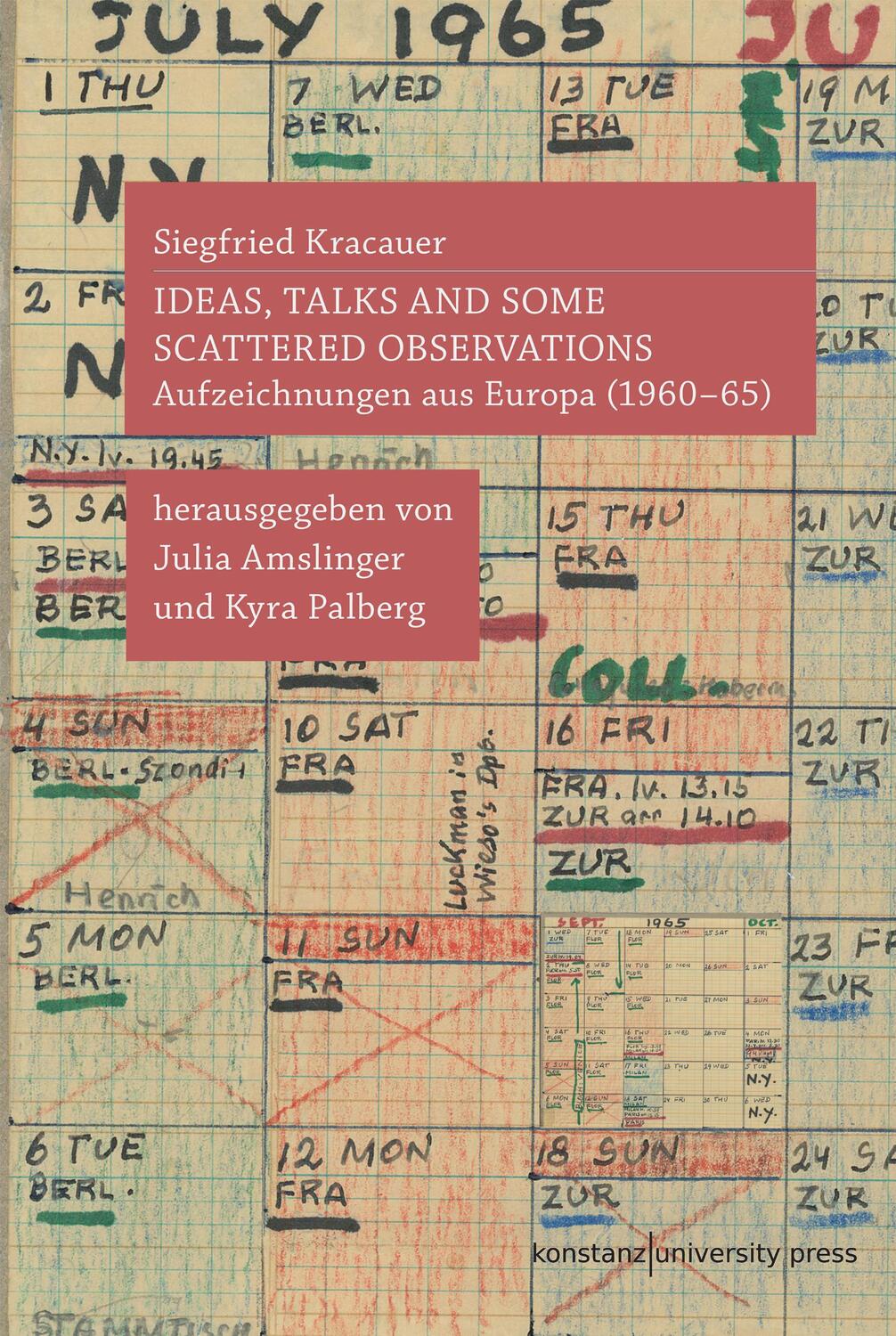 Cover: 9783835391512 | Ideas, talks and some scattered observations | Siegfried Kracauer