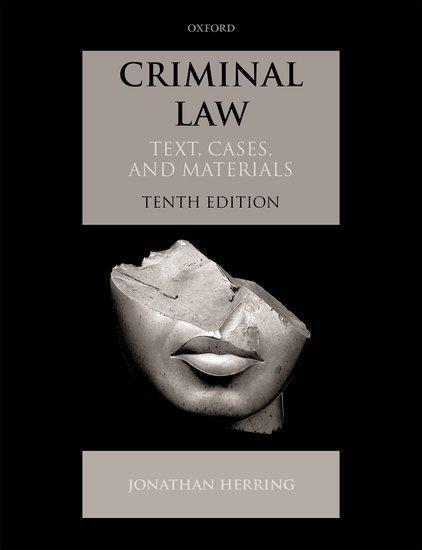 Cover: 9780192855923 | Criminal Law | Text, Cases, and Materials | Jonathan Herring | Buch