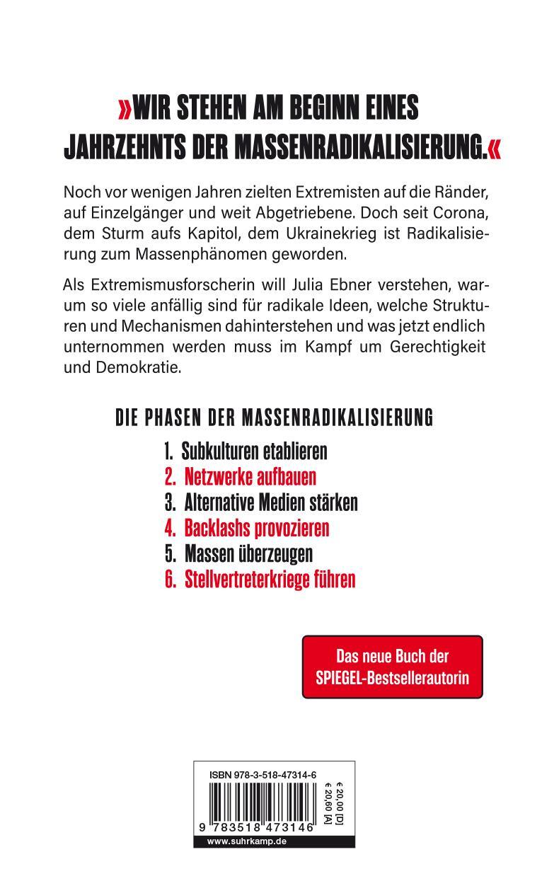 Rückseite: 9783518473146 | Massenradikalisierung | Julia Ebner | Buch | 360 S. | Deutsch | 2023