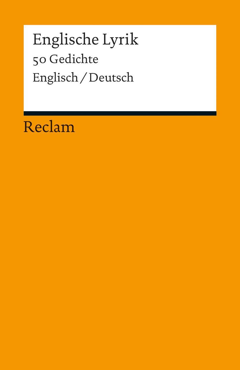 Cover: 9783150188439 | Englische Lyrik | 50 Gedichte. Englisch/Deutsch | Raimund Borgmeier