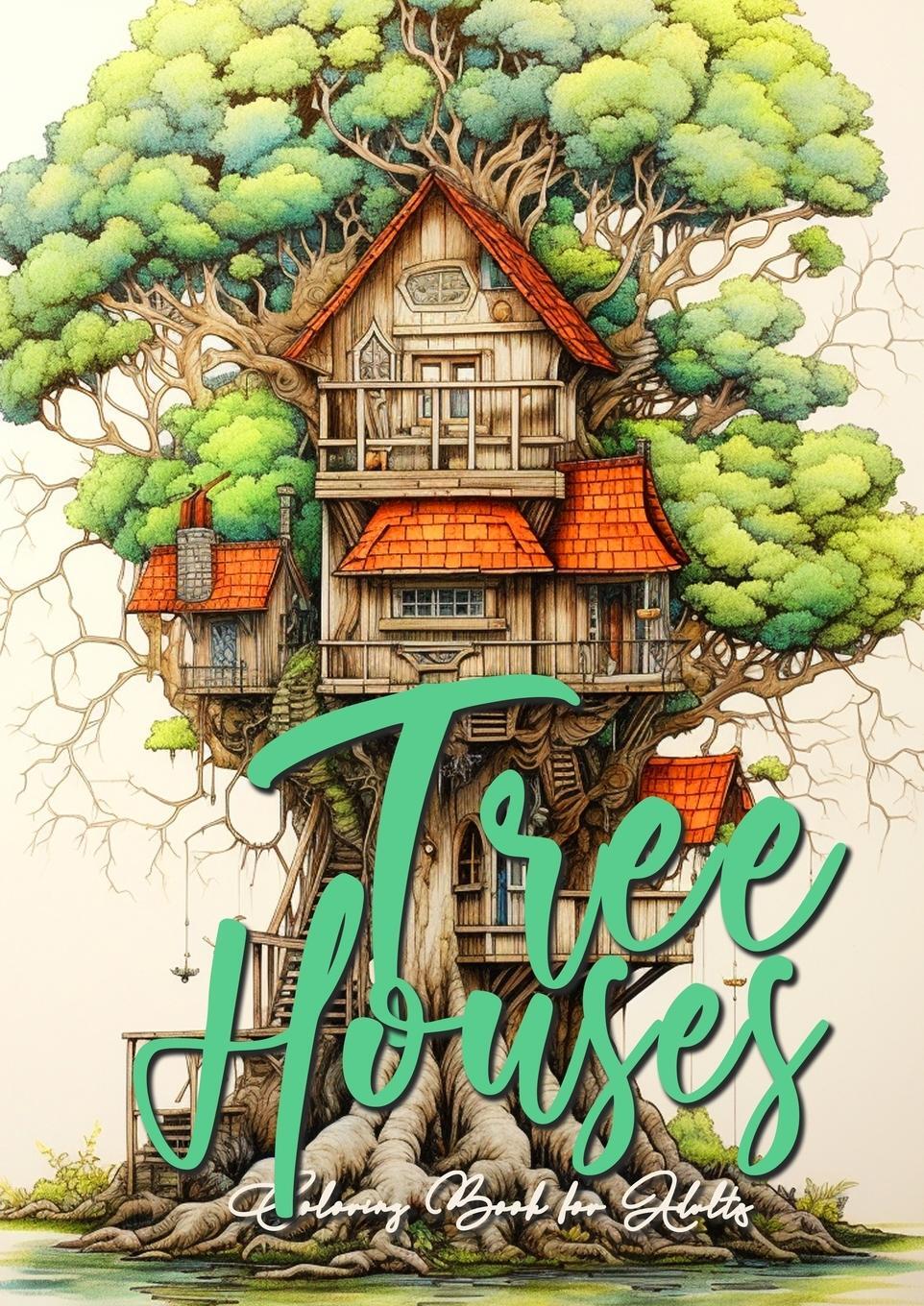 Cover: 9783758419492 | Tree Houses Coloring Book for Adults | Monsoon Publishing | Buch