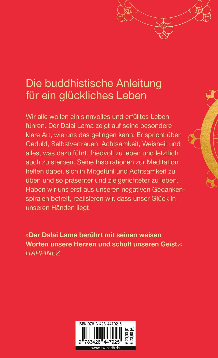 Rückseite: 9783426447925 | Dem Leben einen Sinn geben | Lama Dalai | Buch | 256 S. | Deutsch
