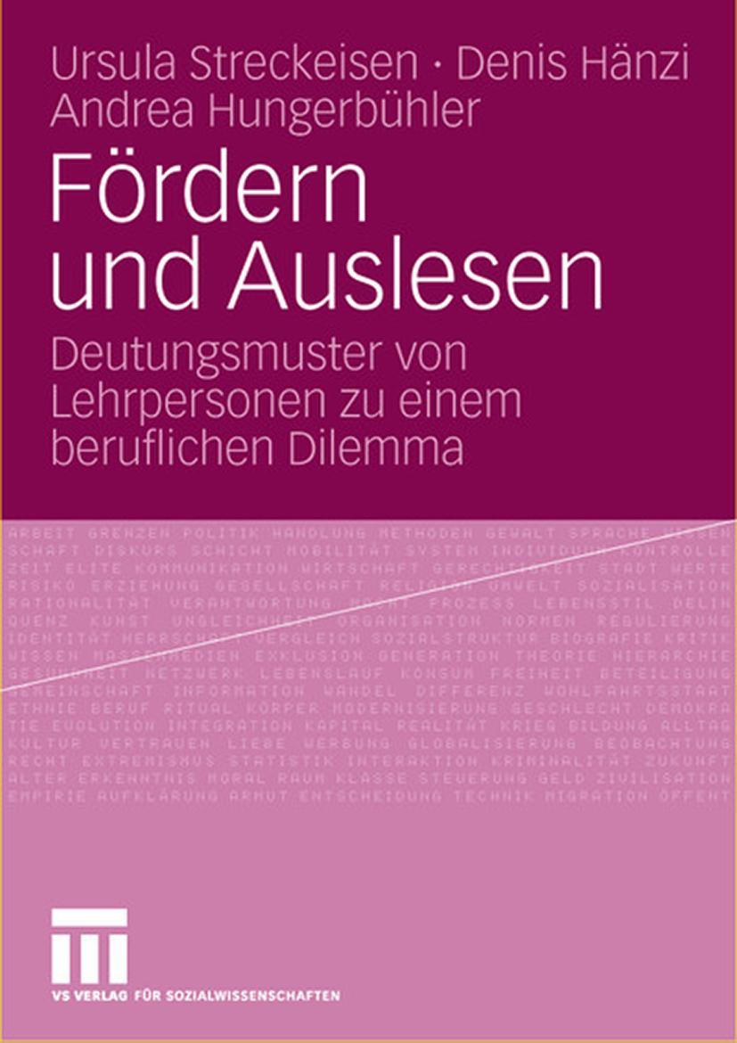 Cover: 9783531153469 | Fördern und Auslesen | Ursula Streckeisen (u. a.) | Taschenbuch | viii