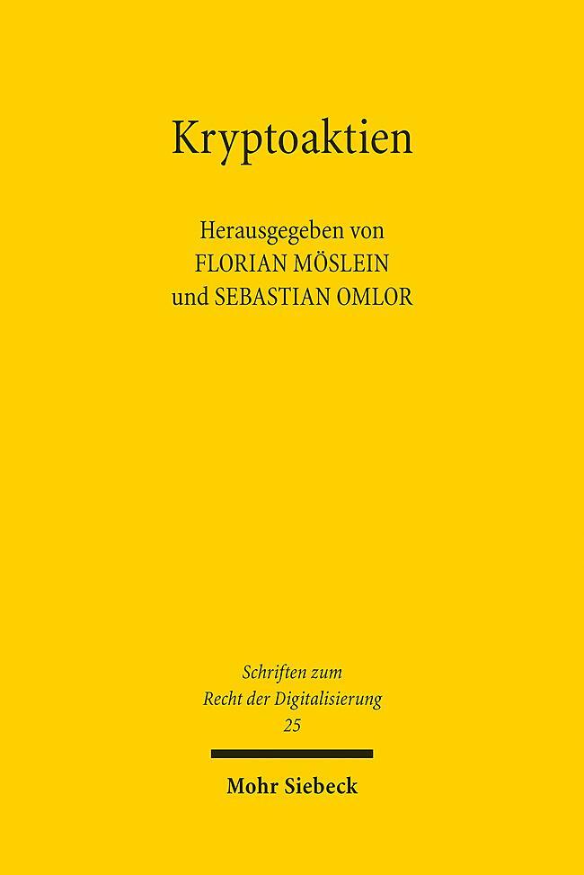 Cover: 9783161633751 | Kryptoaktien | Florian Möslein (u. a.) | Taschenbuch | VII | Deutsch