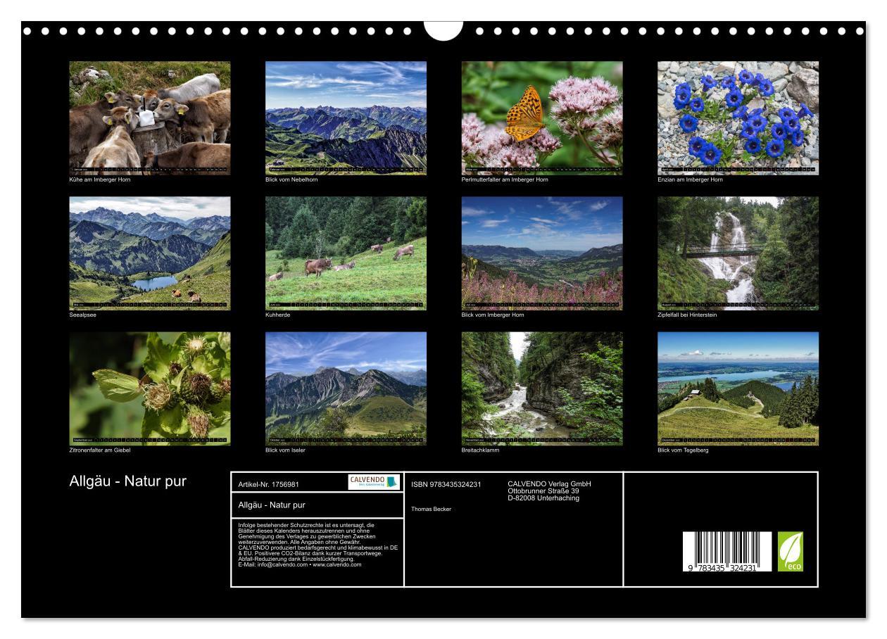 Bild: 9783435324231 | Allgäu - Natur pur (Wandkalender 2025 DIN A3 quer), CALVENDO...