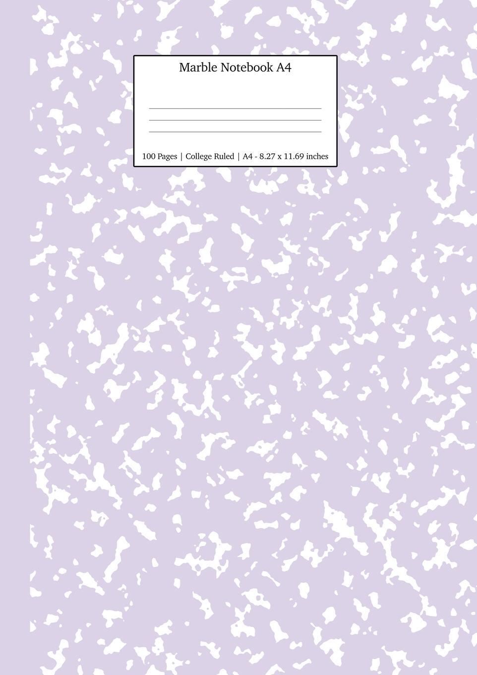 Cover: 9781989790564 | Marble Notebook A4 | Lilac Purple College Ruled Journal | Press | Buch