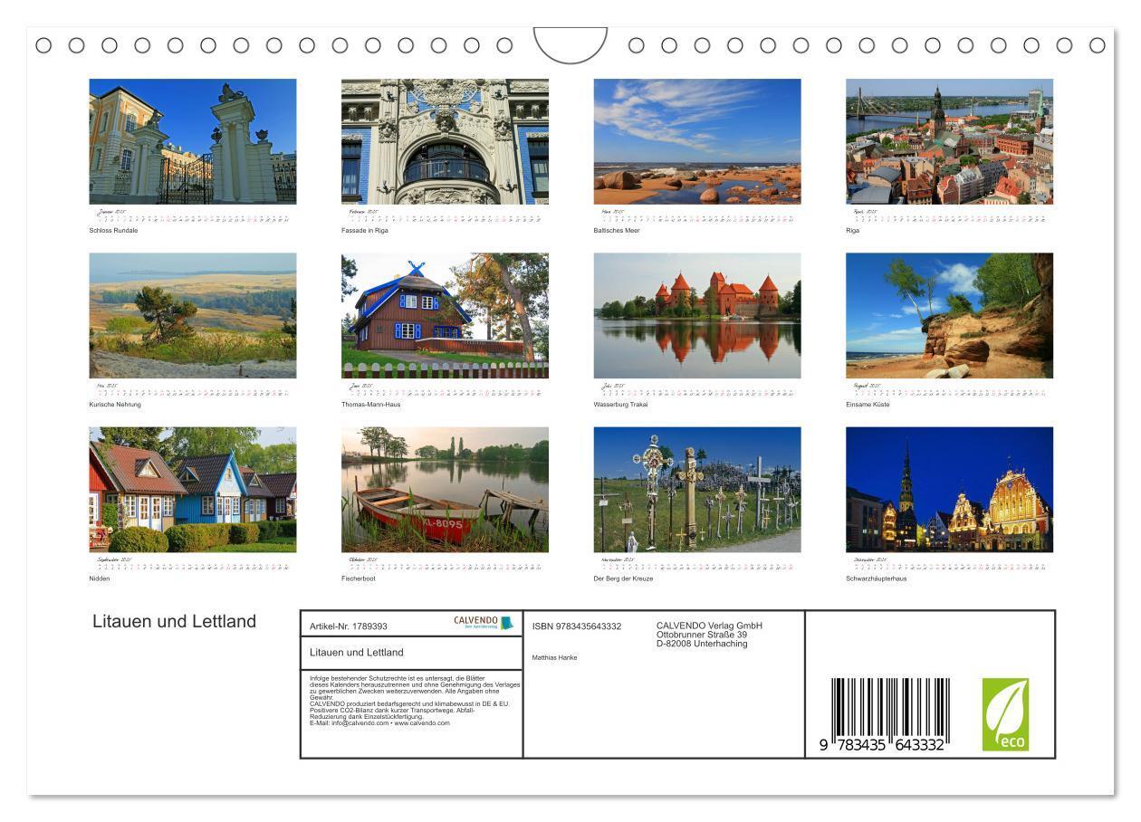 Bild: 9783435643332 | Litauen und Lettland (Wandkalender 2025 DIN A4 quer), CALVENDO...