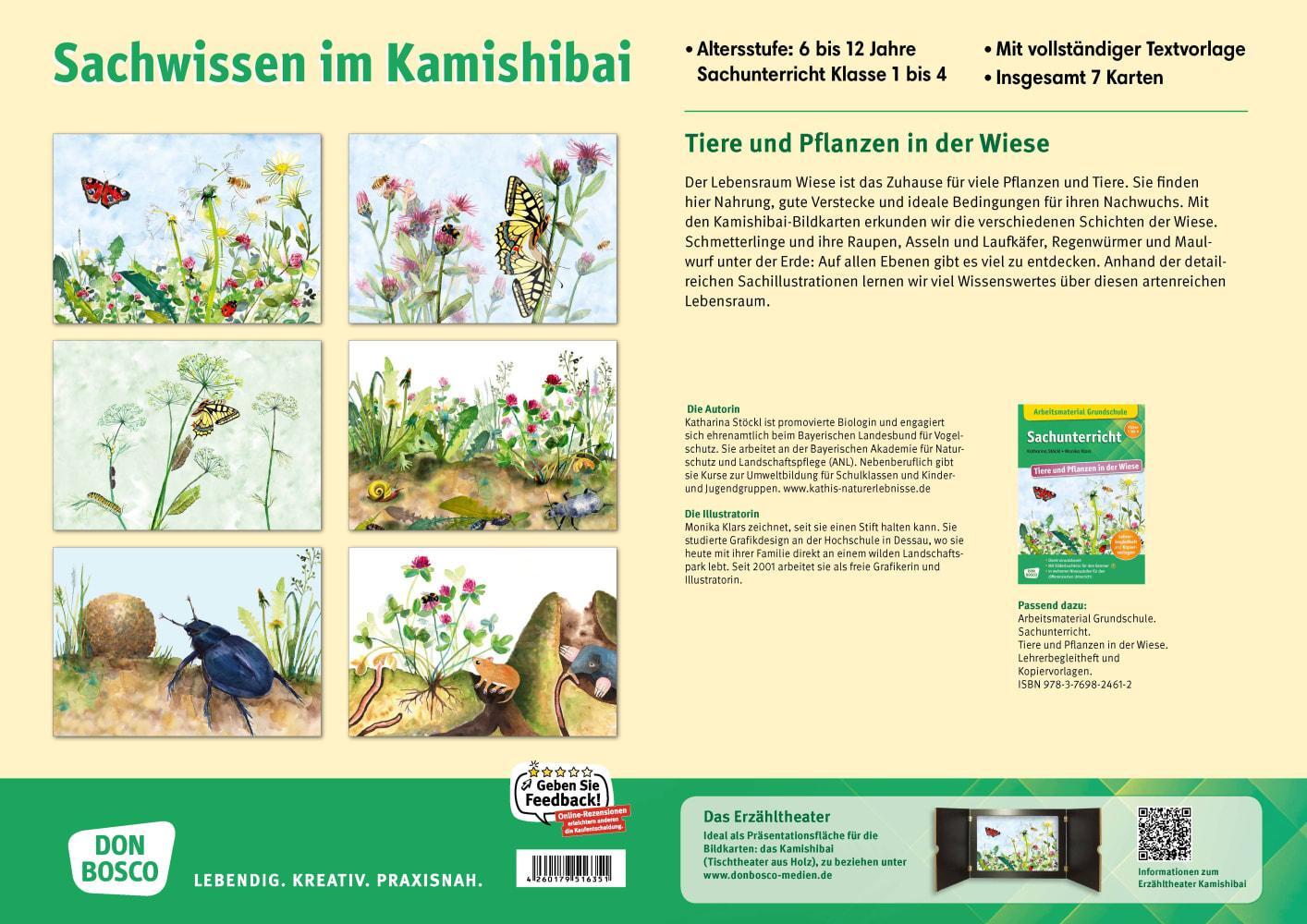 Bild: 4260179516351 | Tiere und Pflanzen in der Wiese. Kamishibai Bildkartenset. | Box